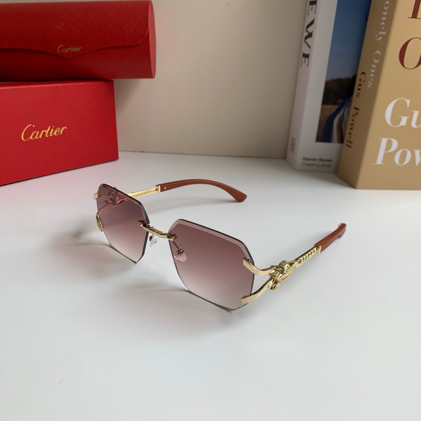 Cartier Metal Fashion Silver Lens Sunglasses for Men & Women - 465777 - detail image 2