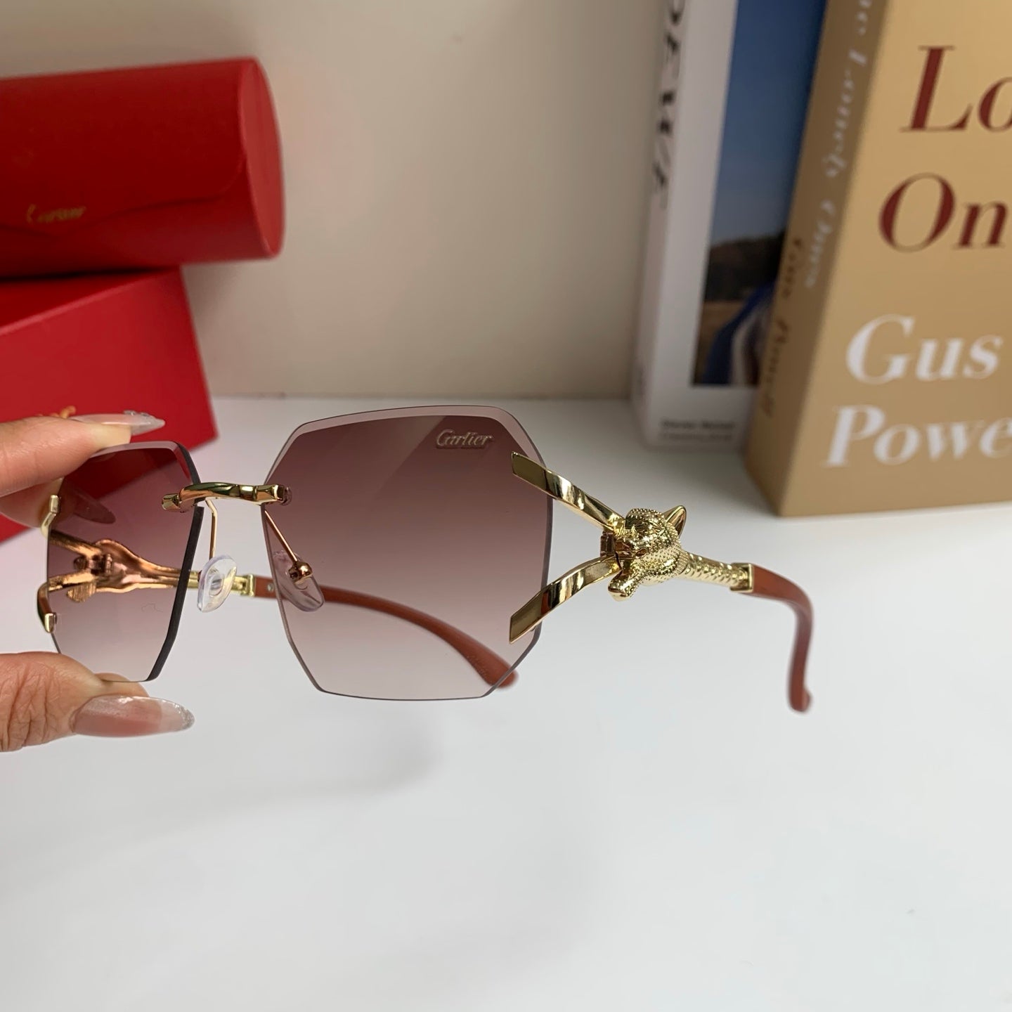 Cartier Metal Fashion Silver Lens Sunglasses for Men & Women - 465777 - detail image 7