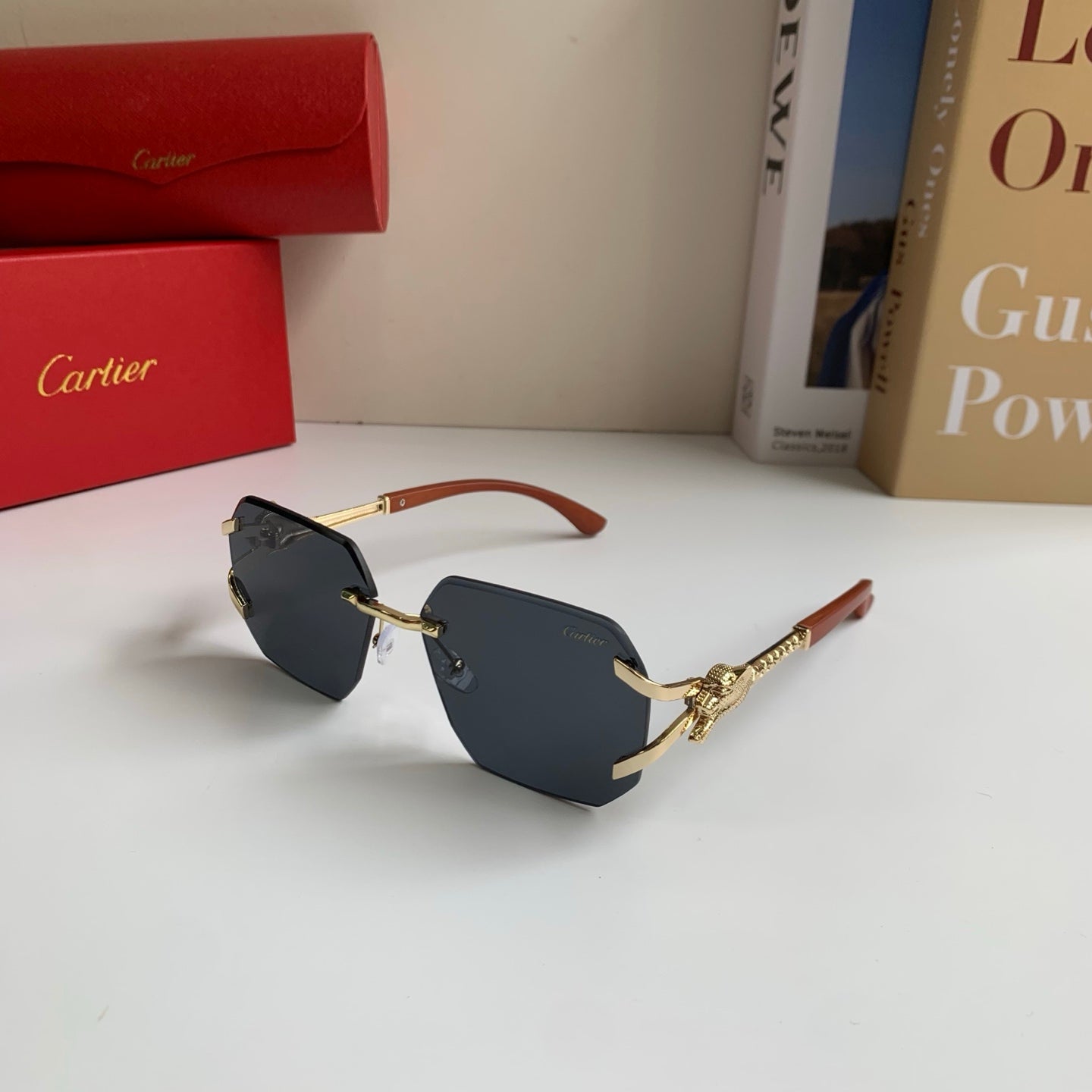 Cartier Metal Fashion Silver Lens Sunglasses for Men & Women - 465778 - detail image 2