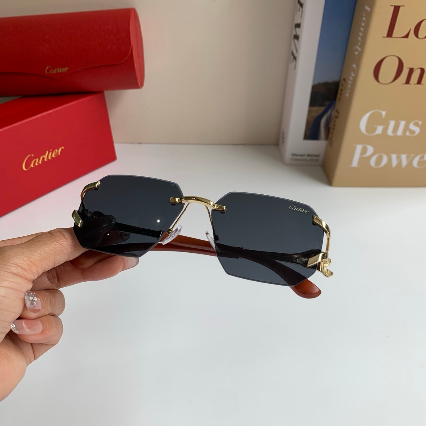 Cartier Metal Fashion Silver Lens Sunglasses for Men & Women - 465778 - detail image 4