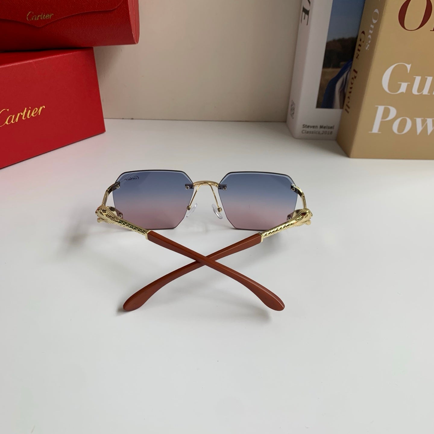 Cartier Metal Fashion Silver Lens Sunglasses for Men & Women - 465779 - detail image 8