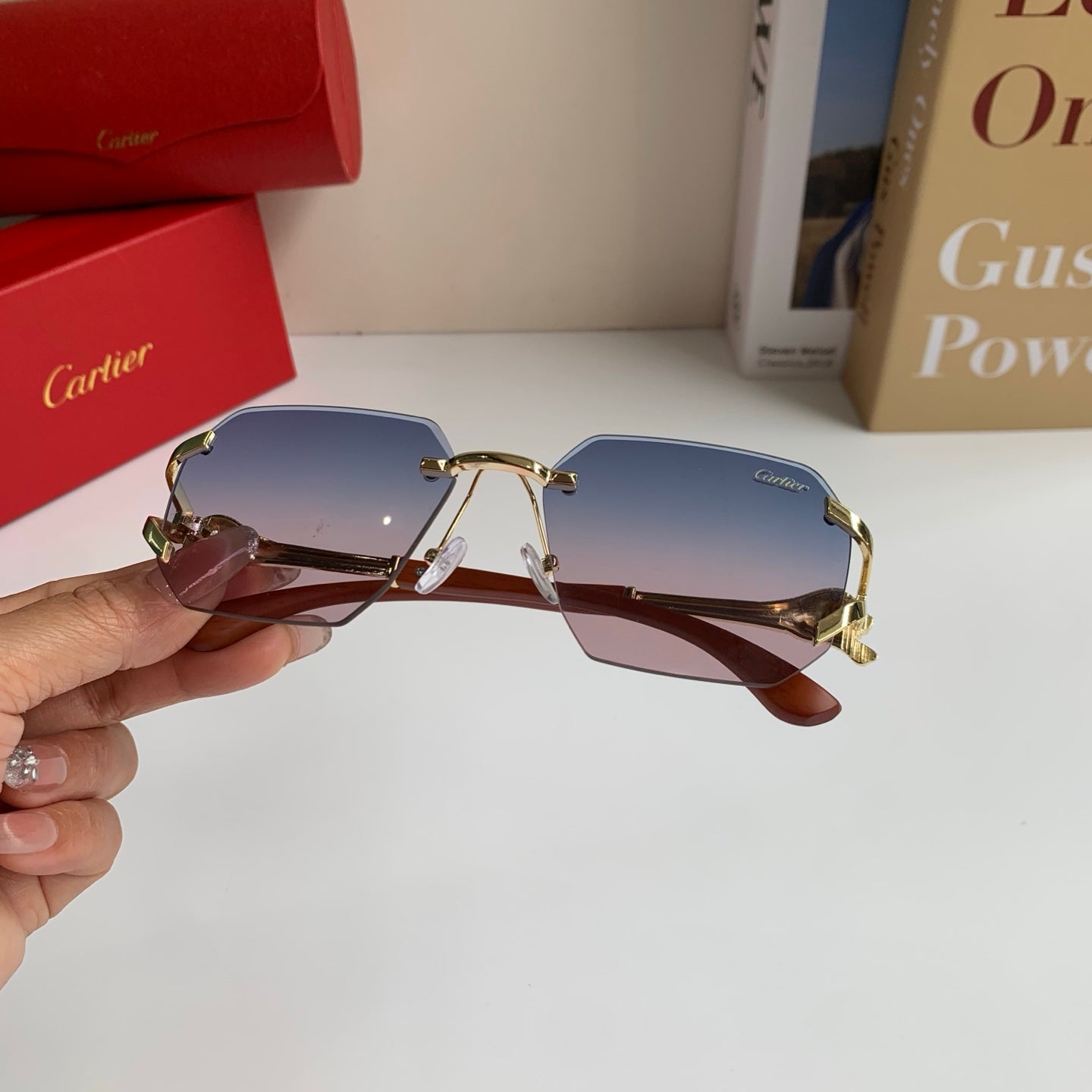Cartier Metal Fashion Silver Lens Sunglasses for Men & Women - 465779 - detail image 4