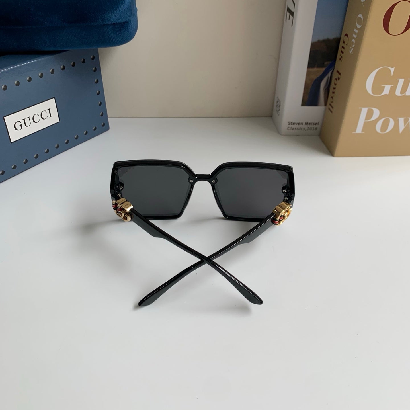 Gucci Metal Square Black Lens Sunglasses for Men & Women - 464840 - detail image 7