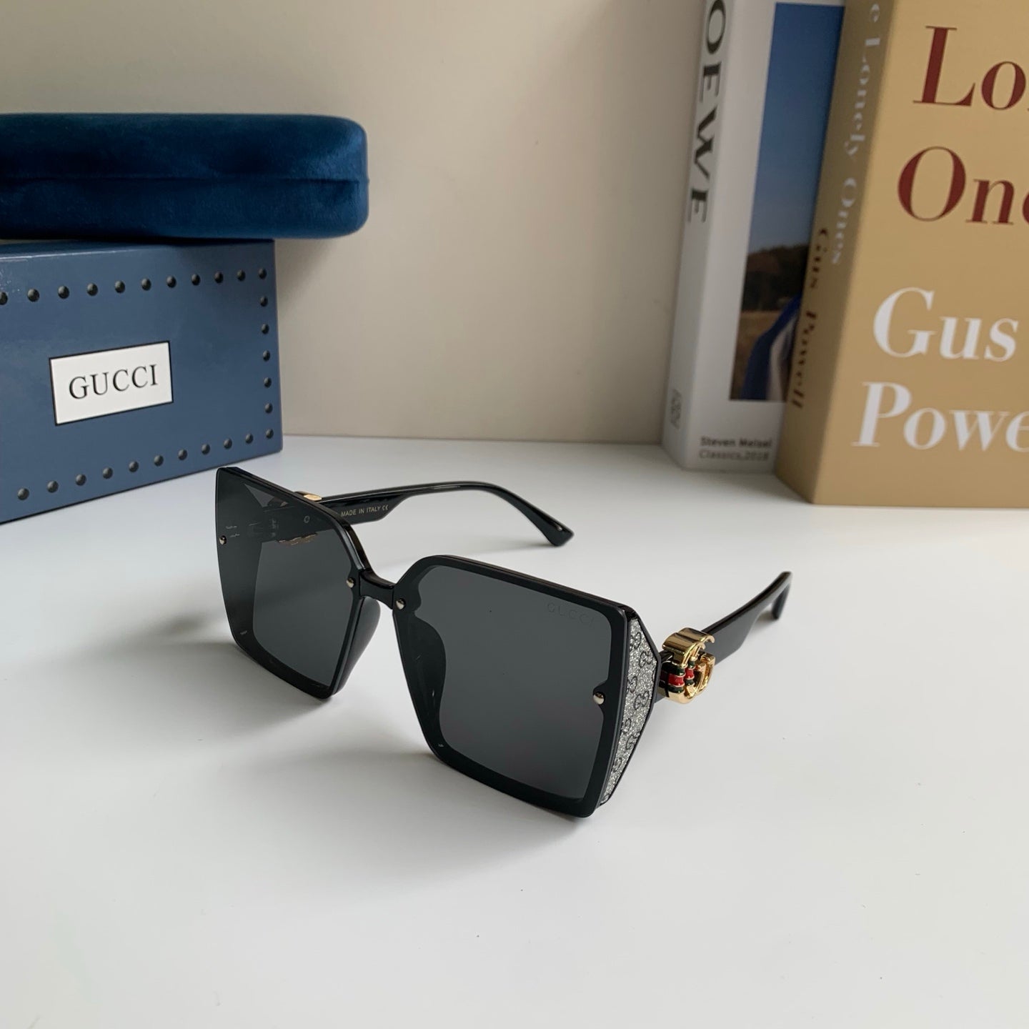 Gucci Metal Square Black Lens Sunglasses for Men & Women - 464840 - detail image 2