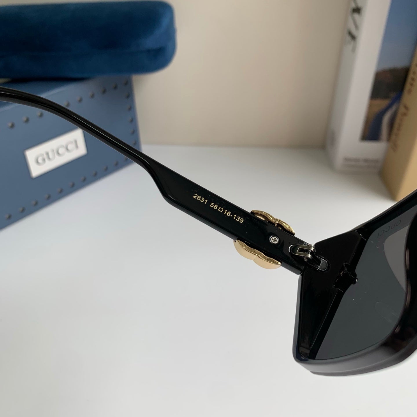 Gucci Metal Square Black Lens Sunglasses for Men & Women - 464840 - detail image 6