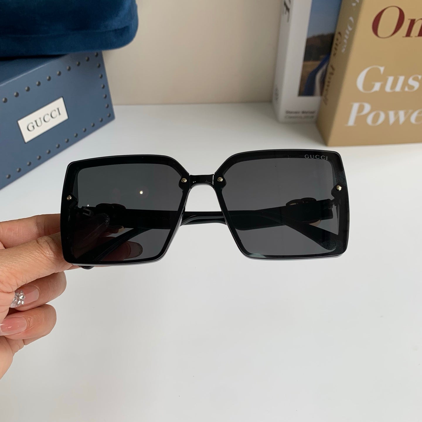 Gucci Metal Square Black Lens Sunglasses for Men & Women - 464840 - detail image 5