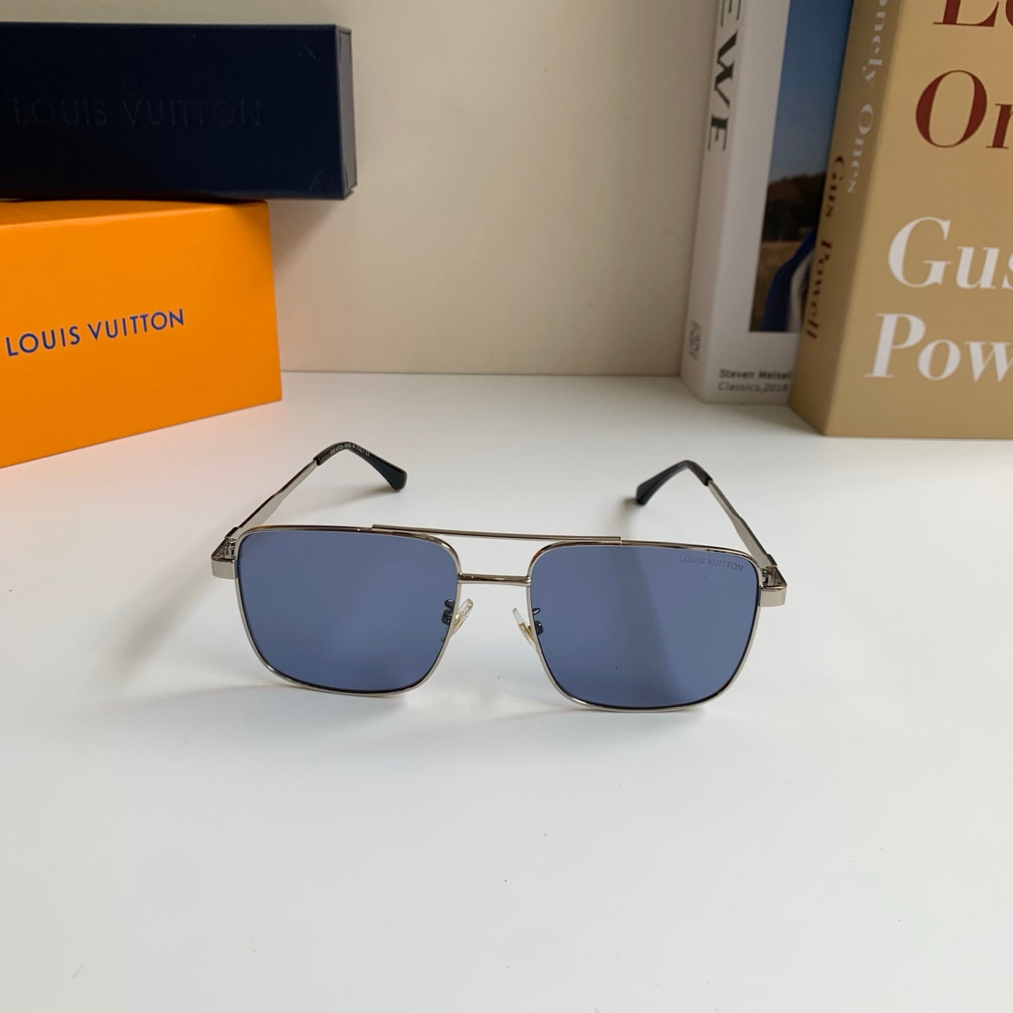 Louis Vuitton Metal Square Blue Lens Sunglasses for Men & Women - detail image 3