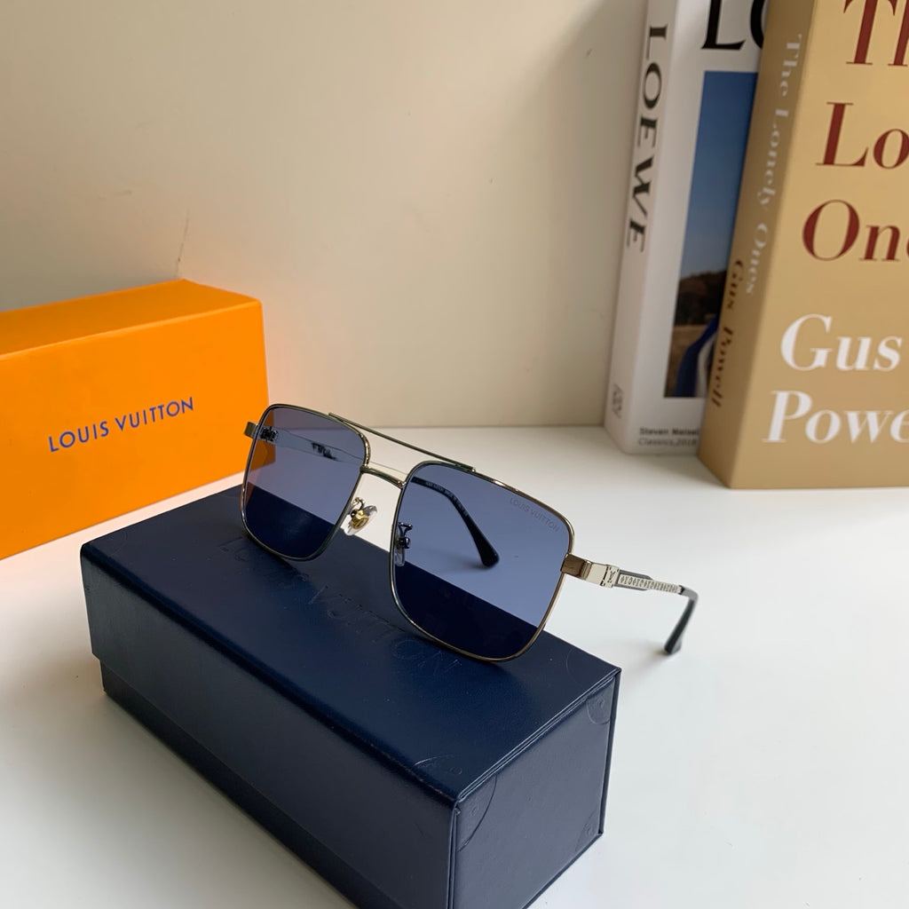 Louis Vuitton Metal Square Blue Lens Sunglasses for Men & Women - detail image 4