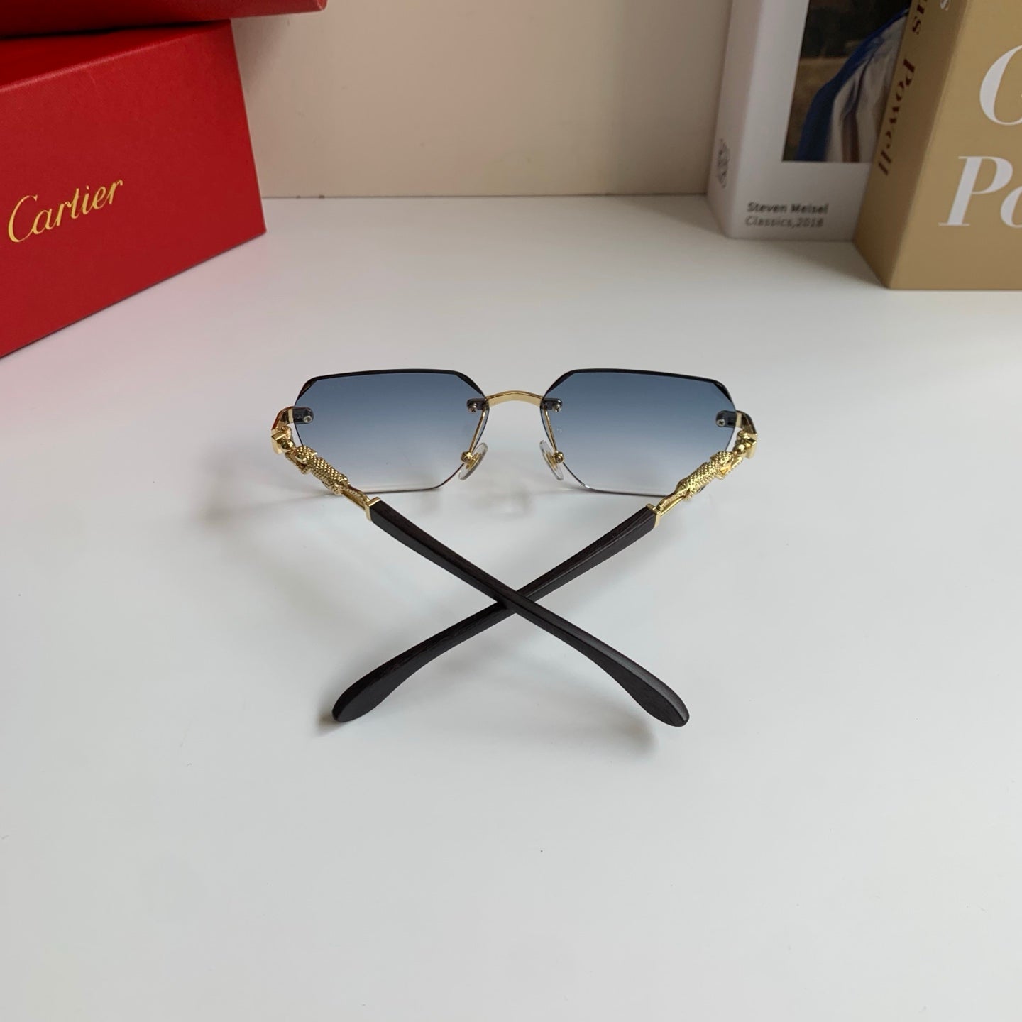 Cartier Lightweight Rimless Silver Lens Sunglasses for Men & Women - 487344 - detail image 7