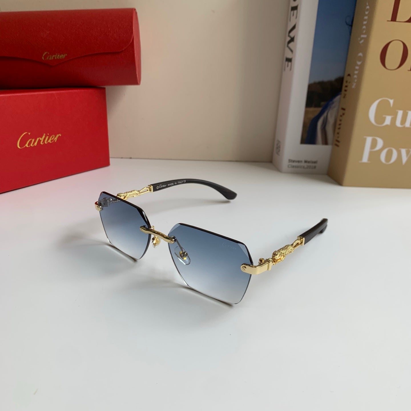 Cartier Lightweight Rimless Silver Lens Sunglasses for Men & Women - 487344 - detail image 2