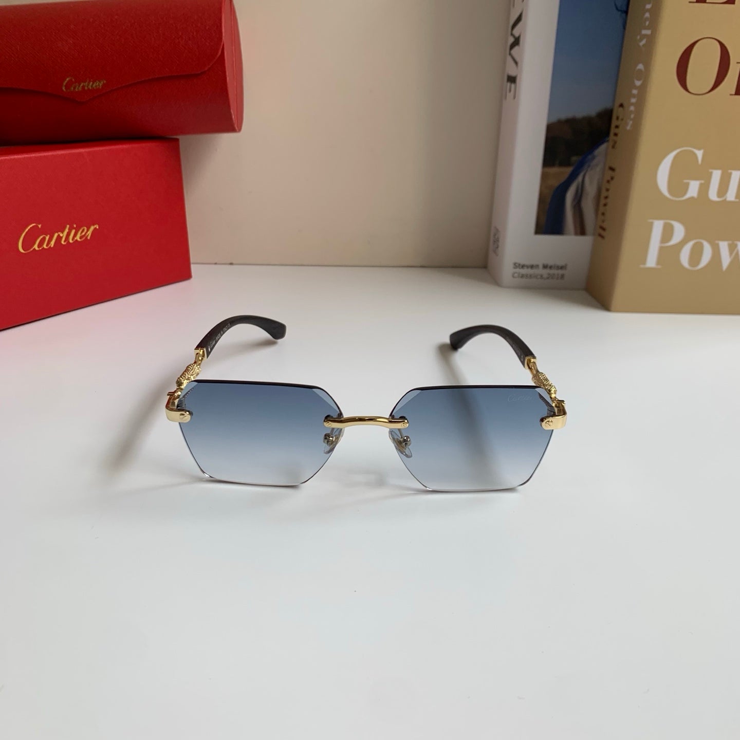 Cartier Lightweight Rimless Silver Lens Sunglasses for Men & Women - 487344 - detail image 5