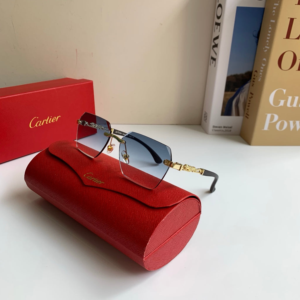 Cartier Lightweight Rimless Silver Lens Sunglasses for Men & Women - 487344 - detail image 4