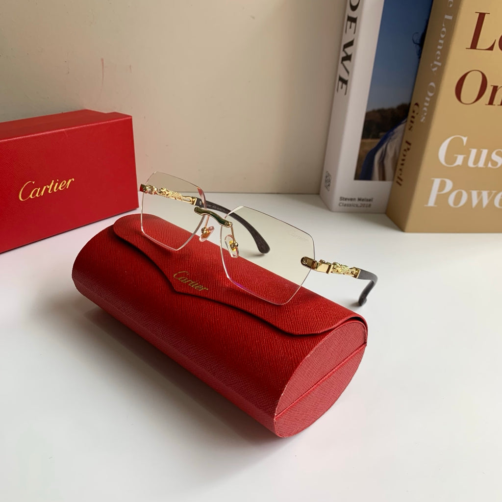 Cartier Lightweight Rimless Silver Lens Sunglasses for Men & Women - 487345 - detail image 4