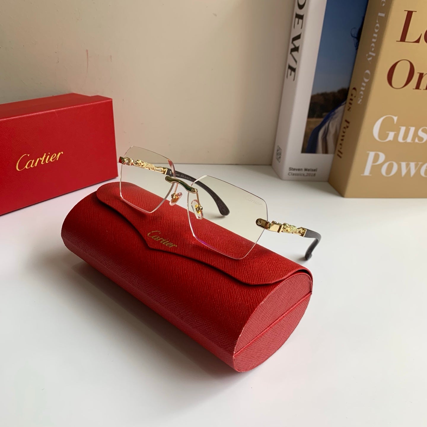 Cartier Lightweight Rimless Silver Lens Sunglasses for Men & Women - 487345 - detail image 4