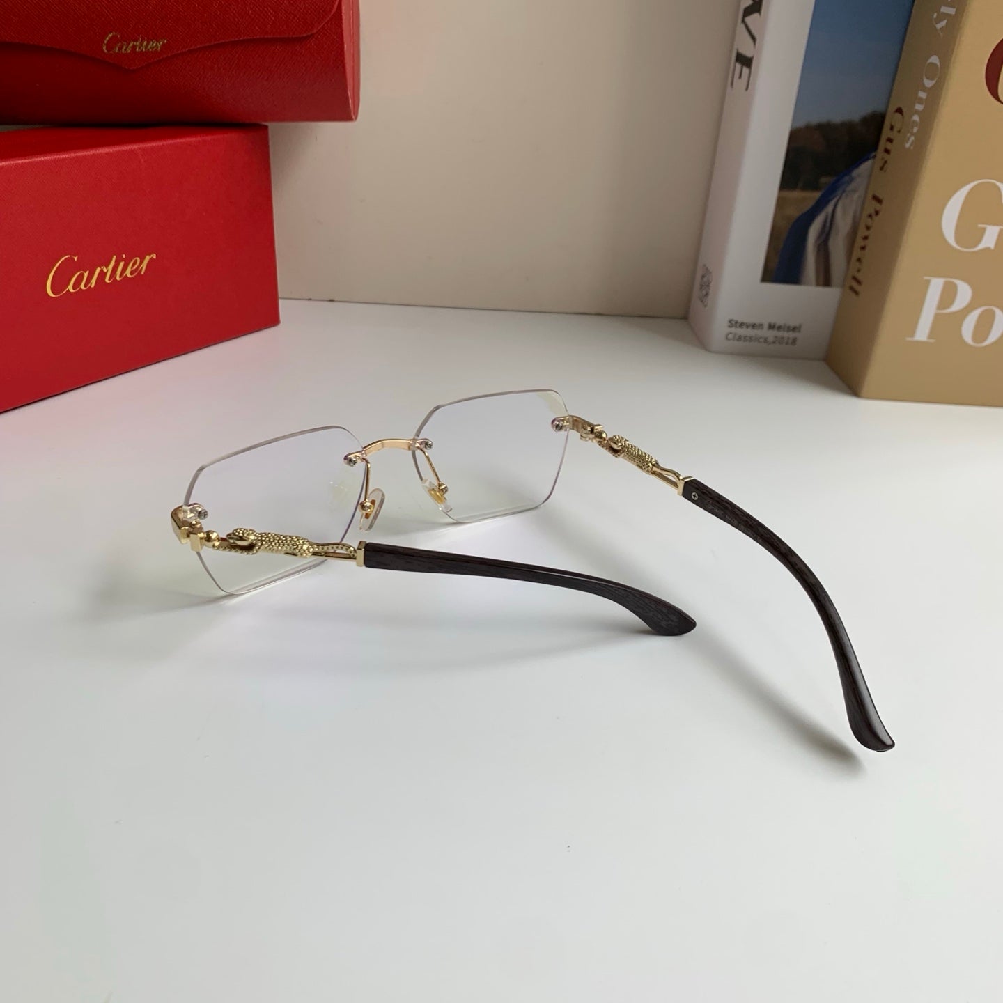 Cartier Lightweight Rimless Silver Lens Sunglasses for Men & Women - 487345 - detail image 9