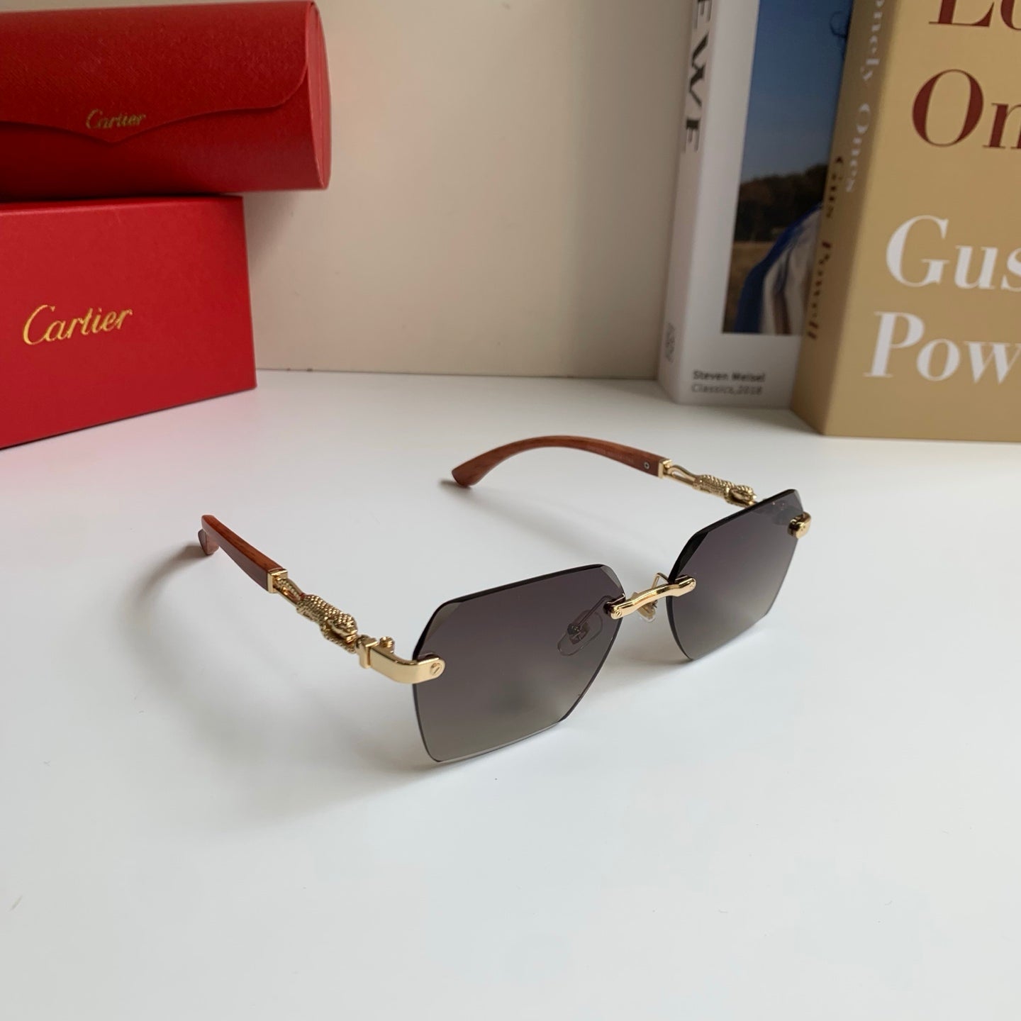 Cartier Lightweight Rimless Silver Lens Sunglasses for Men & Women - 487346