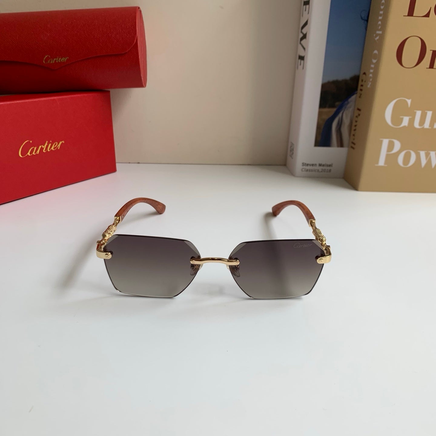 Cartier Lightweight Rimless Silver Lens Sunglasses for Men & Women - 487346 - detail image 3