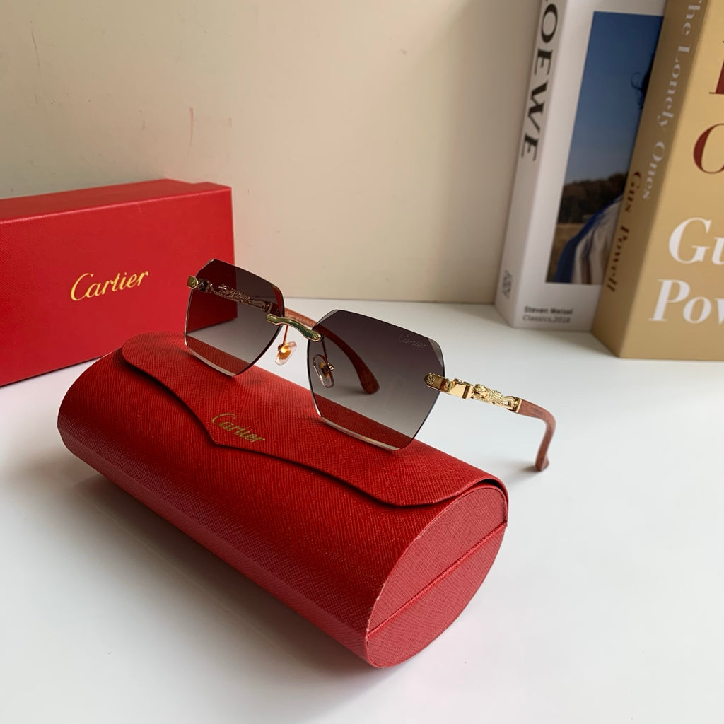Cartier Lightweight Rimless Silver Lens Sunglasses for Men & Women - 487346 - detail image 4