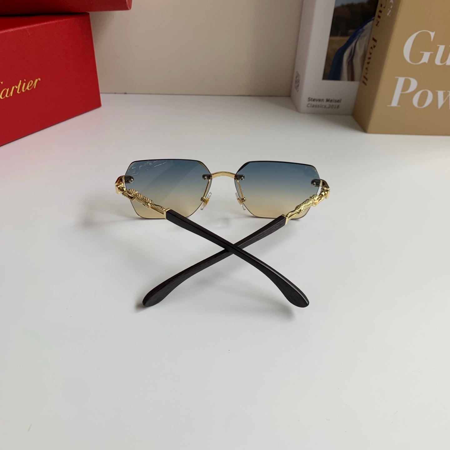 Cartier Lightweight Rimless Silver Lens Sunglasses for Men & Women - 487347 - detail image 9