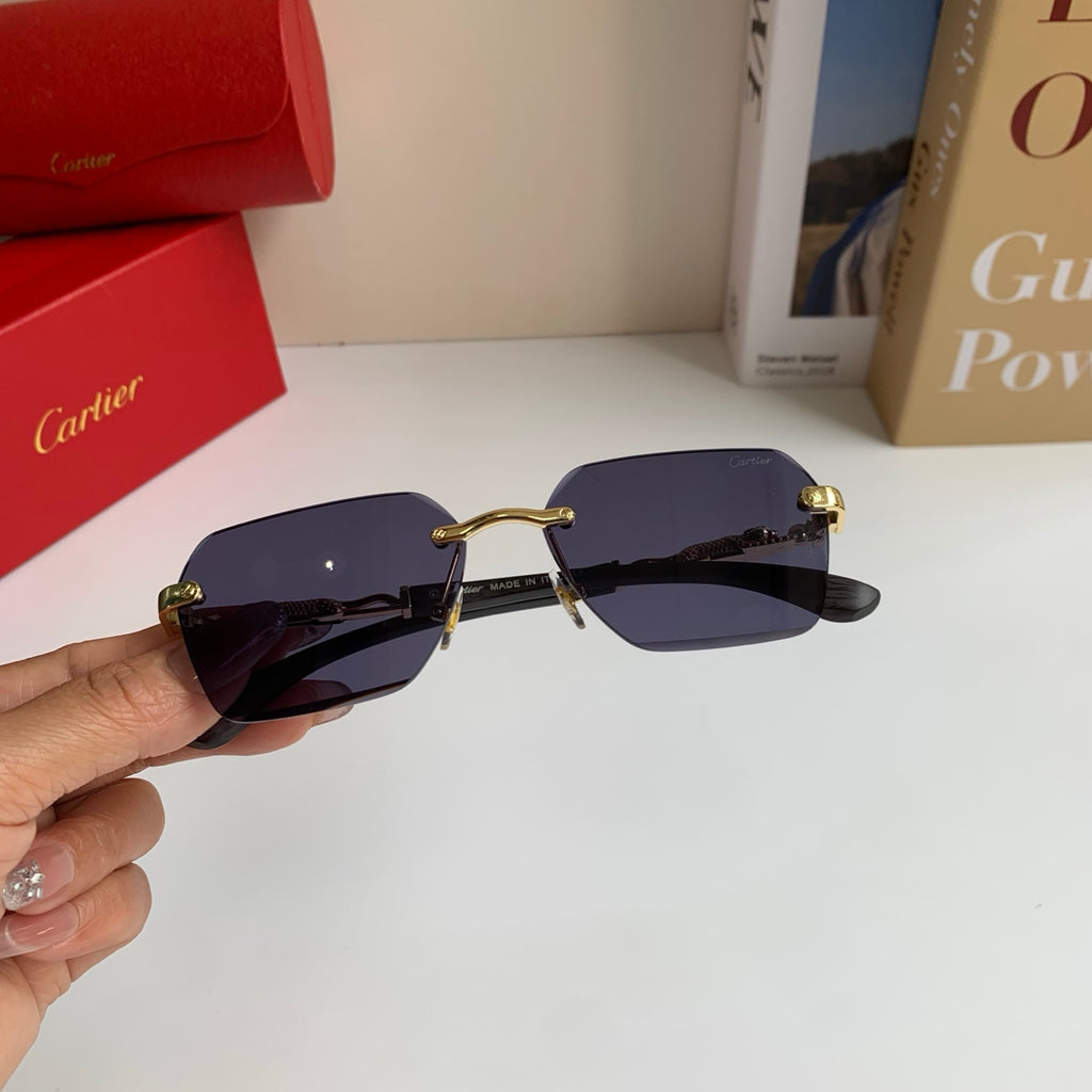 Cartier Lightweight Rimless Silver Lens Sunglasses for Men & Women - 487348 - detail image 4