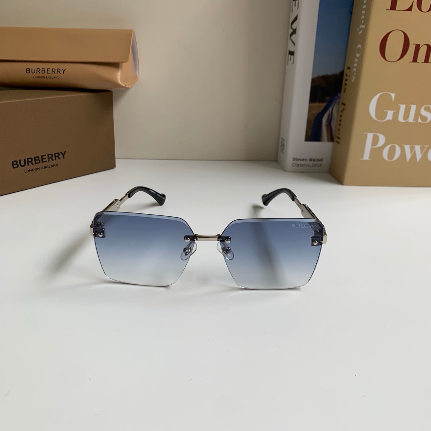 Burberry Metal Square Silver Lens Sunglasses for Men & Women - 487452 - detail image 3