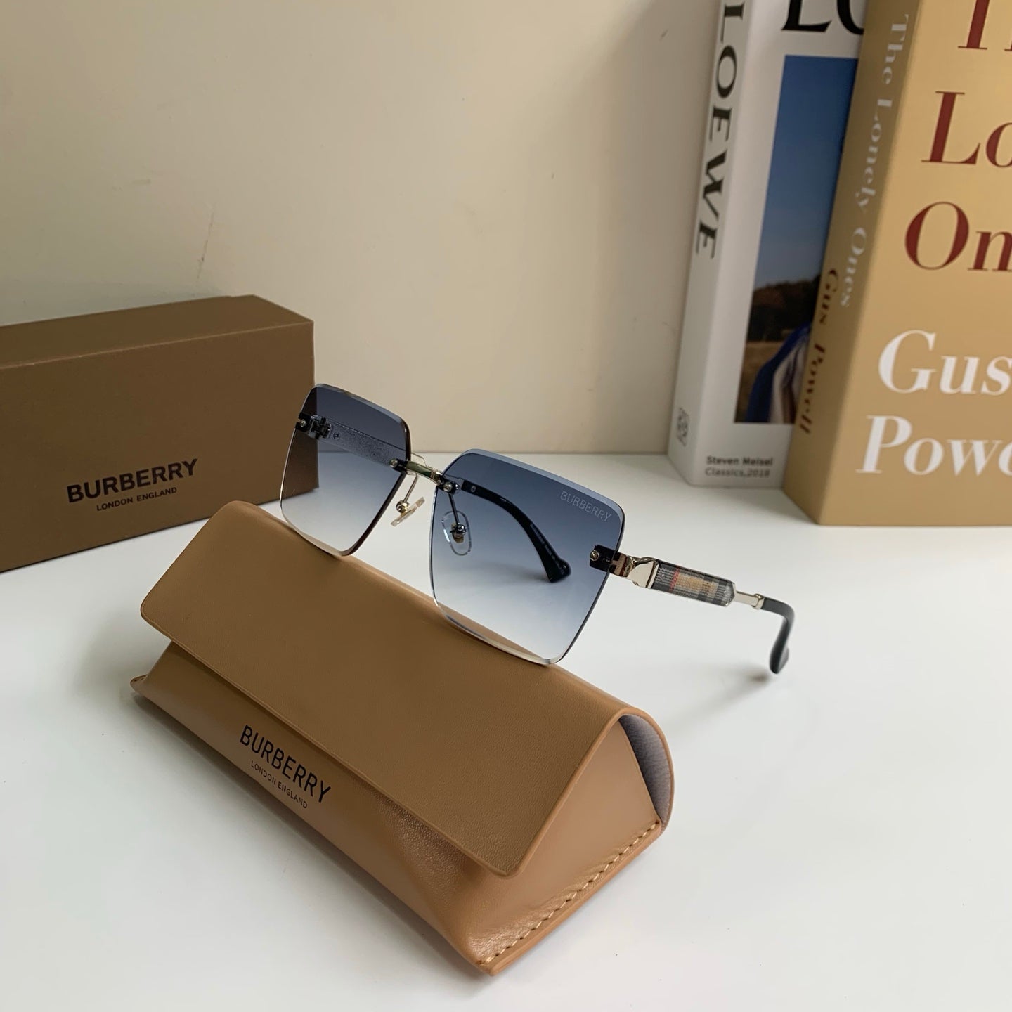 Burberry Metal Square Silver Lens Sunglasses for Men & Women - 416018 - detail image 4
