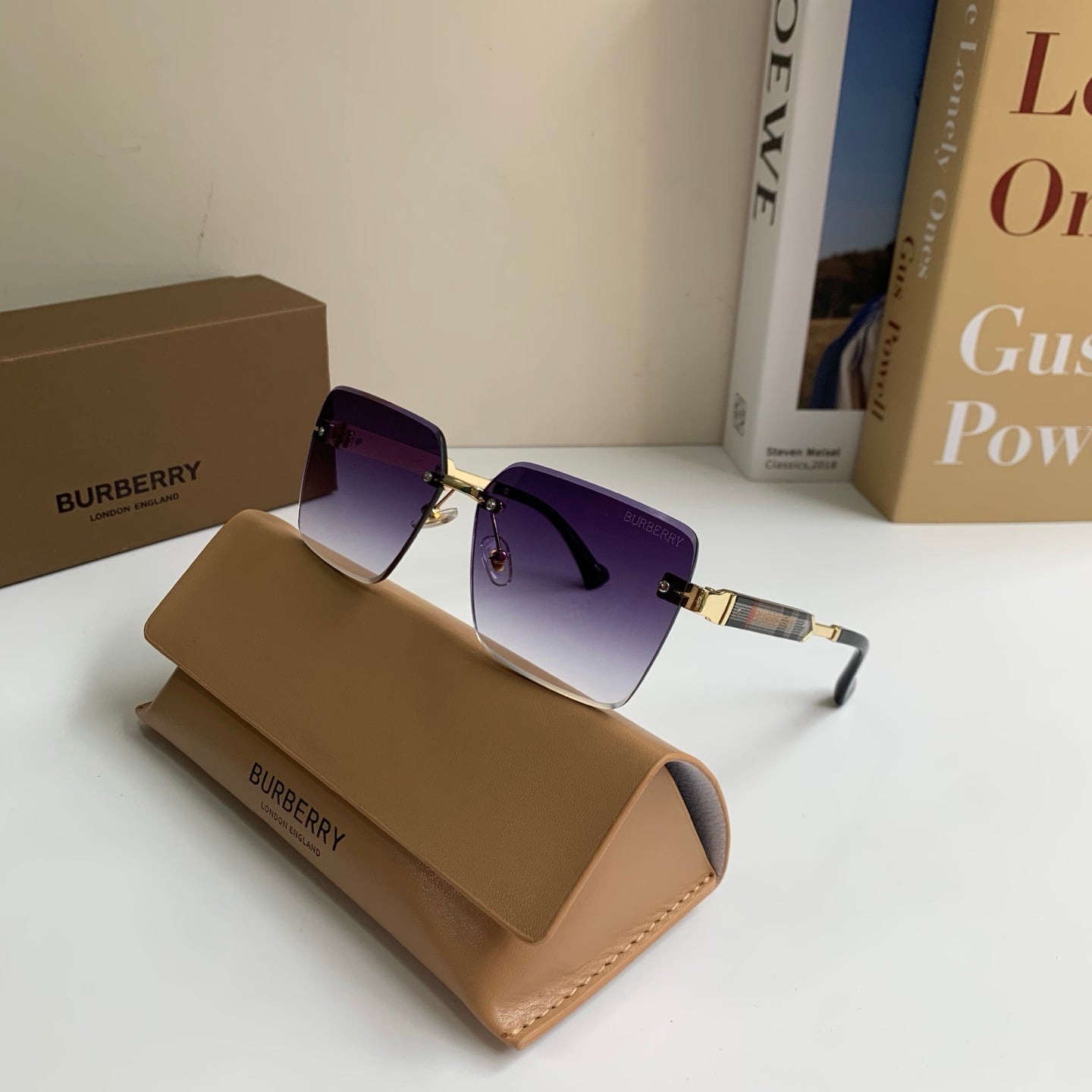 Burberry Metal Square Silver Lens Sunglasses for Men & Women - 416019 - detail image 5
