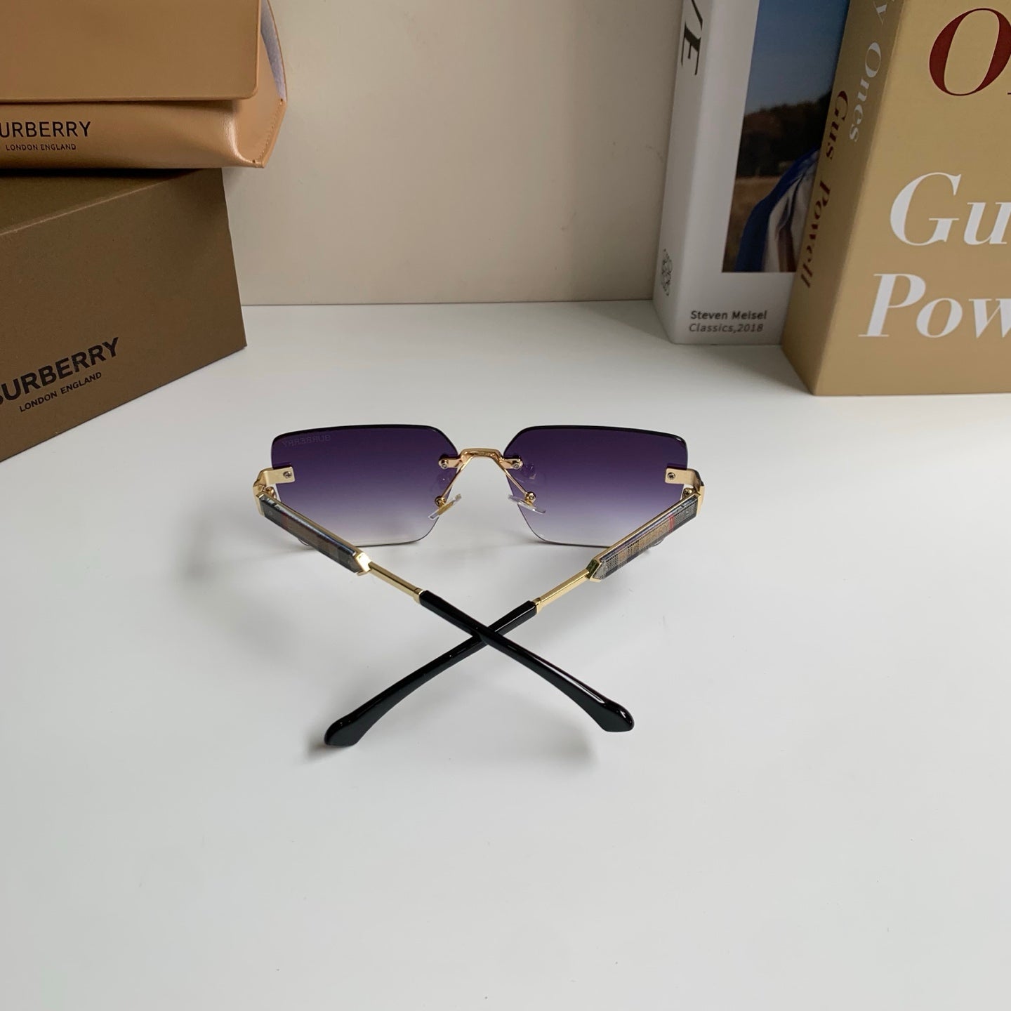 Burberry Metal Square Silver Lens Sunglasses for Men & Women - 487453 - detail image 9