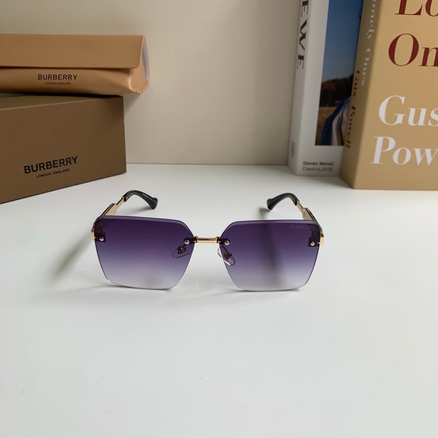Burberry Metal Square Silver Lens Sunglasses for Men & Women - 487453 - detail image 3