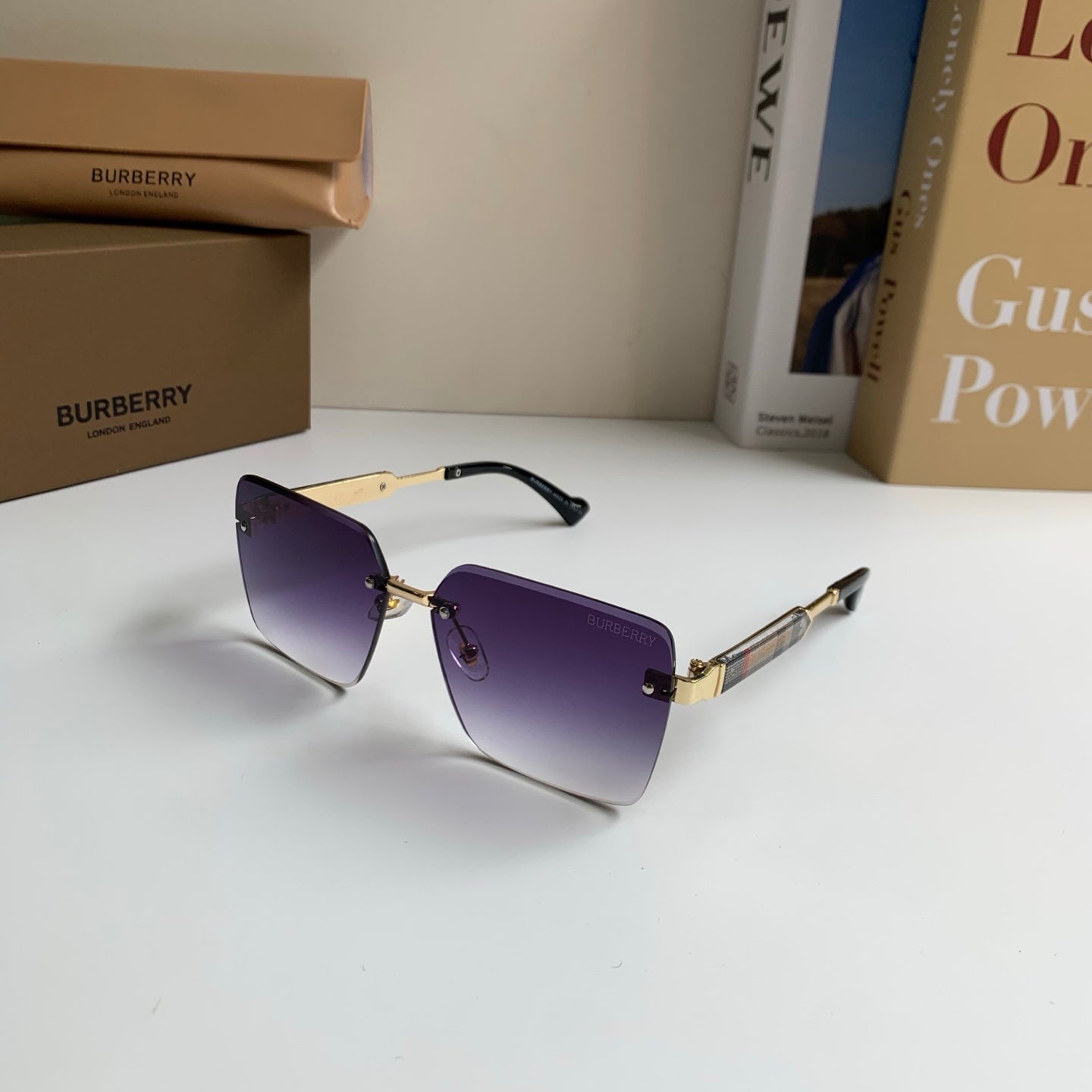 Burberry Metal Square Silver Lens Sunglasses for Men & Women - 487453 - detail image 2