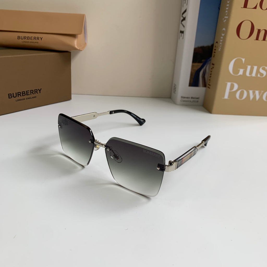 Burberry Metal Square Silver Lens Sunglasses for Men & Women - detail image 2