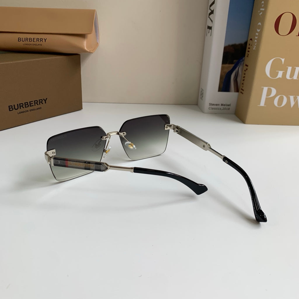 Burberry Metal Square Silver Lens Sunglasses for Men & Women - detail image 8