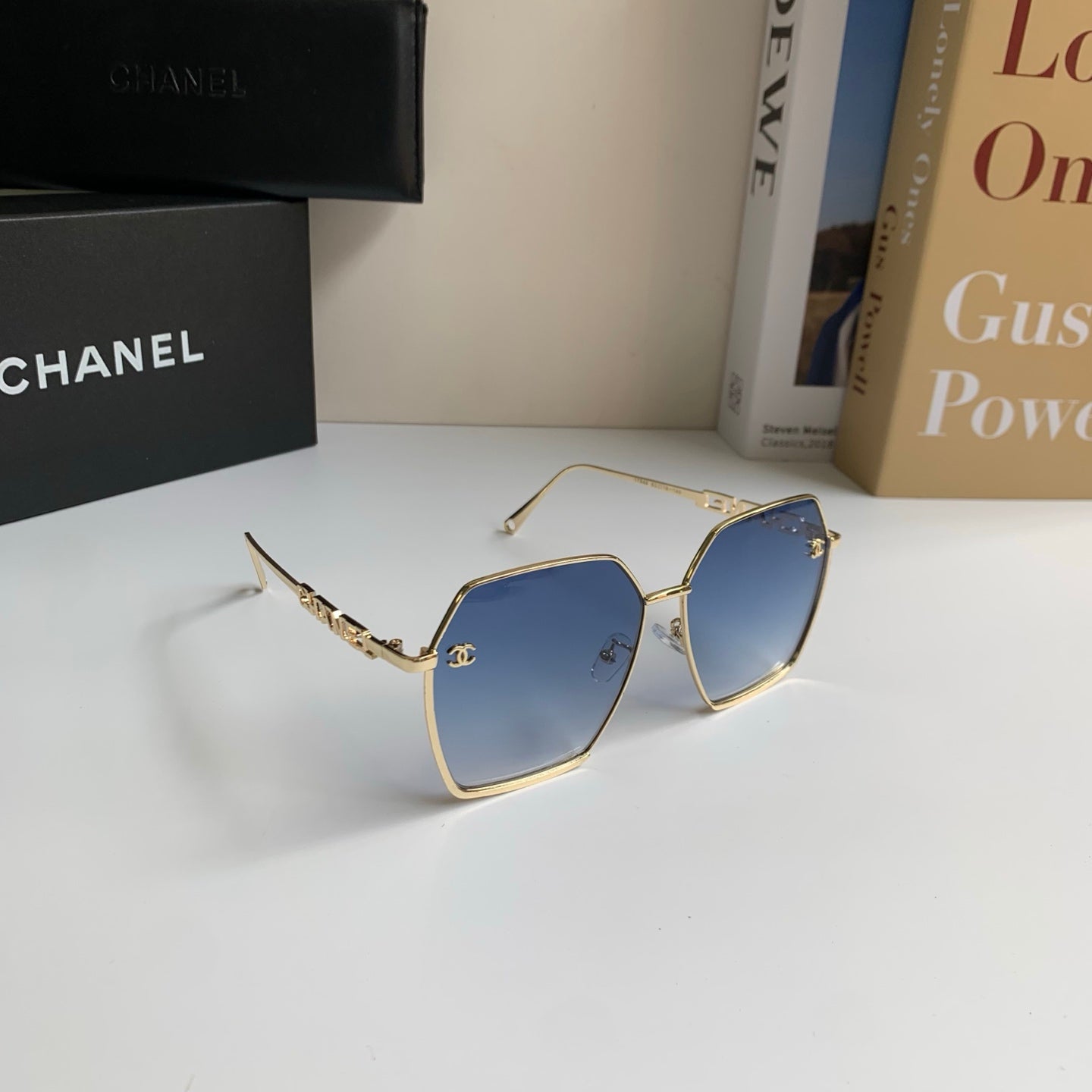 Chanel Metal Fashion Silver Lens Sunglasses for Men & Women - 493514
