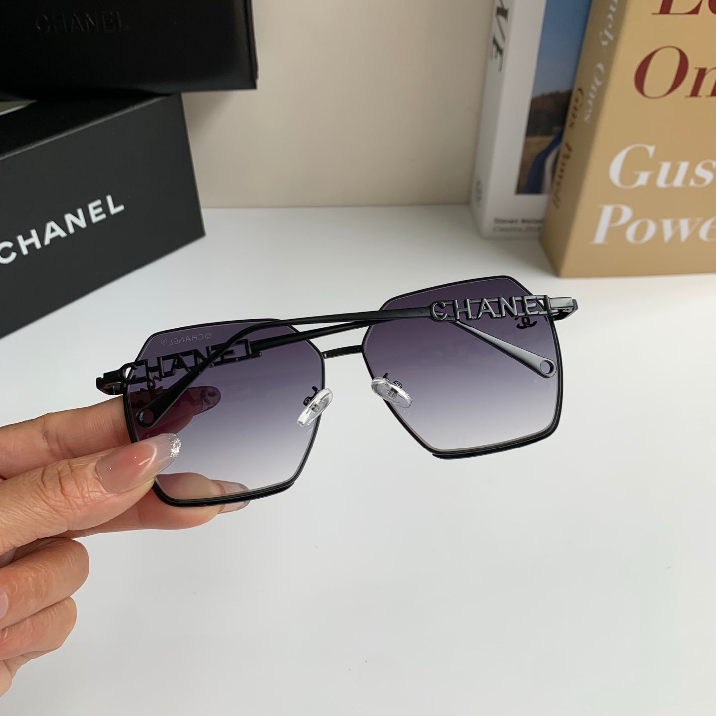Chanel Metal Fashion Silver Lens Sunglasses for Men & Women - 493515 - detail image 6