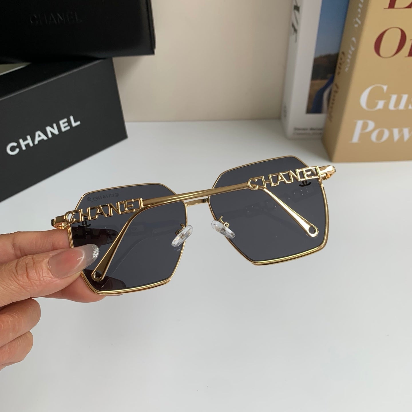 Chanel Metal Fashion Silver Lens Sunglasses for Men & Women - 493516 - detail image 6