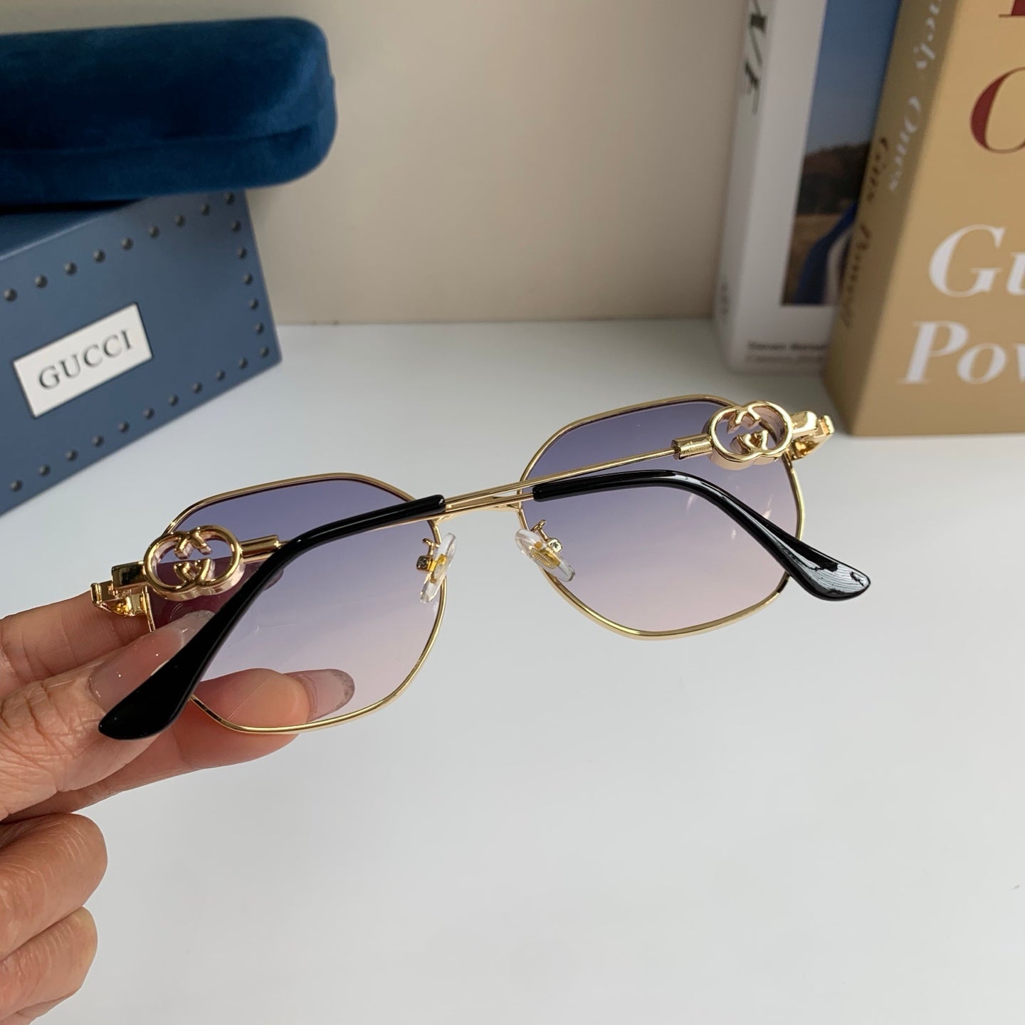 Gucci Metal Square Silver Lens Sunglasses for Men & Women - 493279 - detail image 7