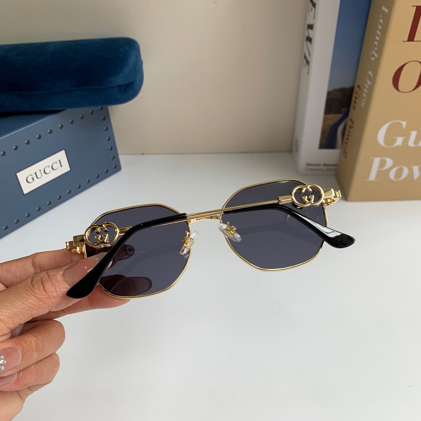 Gucci Metal Square Silver Lens Sunglasses for Men & Women - detail image 8