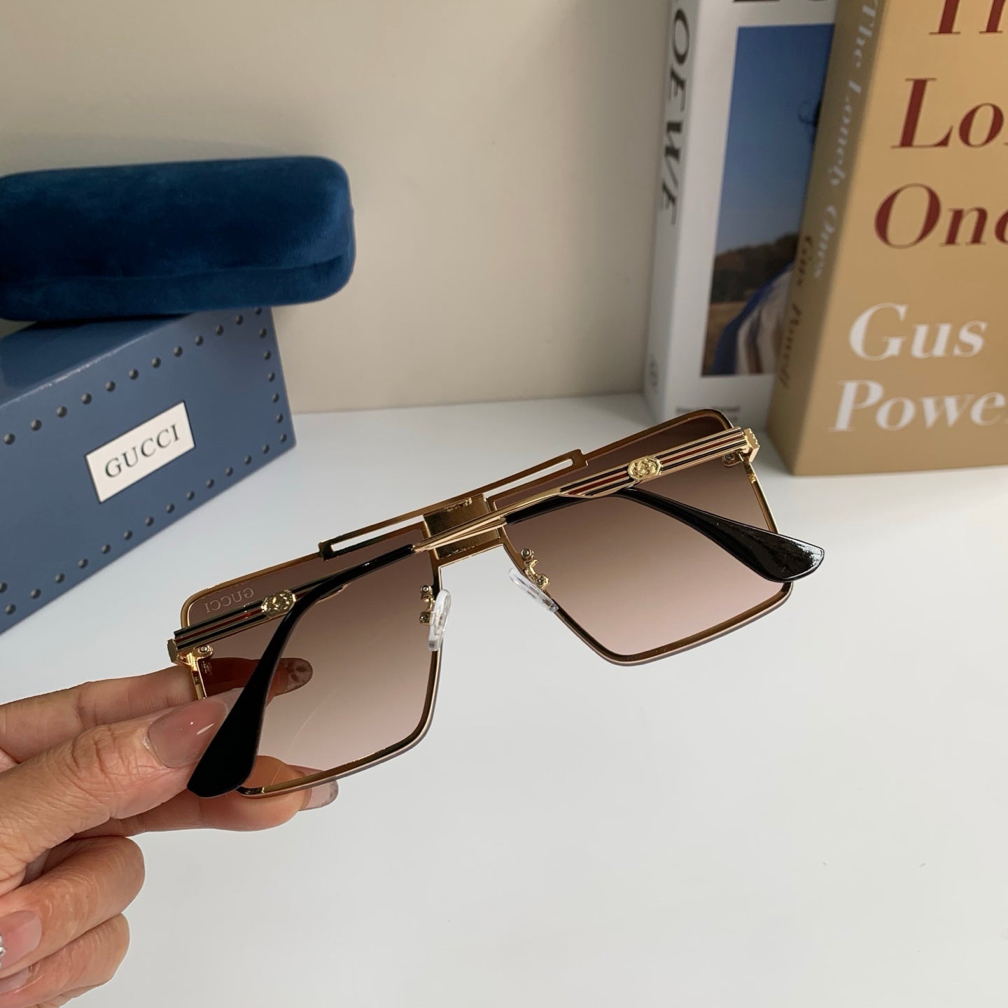 Gucci Polarized Square Brown Lens Sunglasses for Men & Women - 486310 - detail image 8
