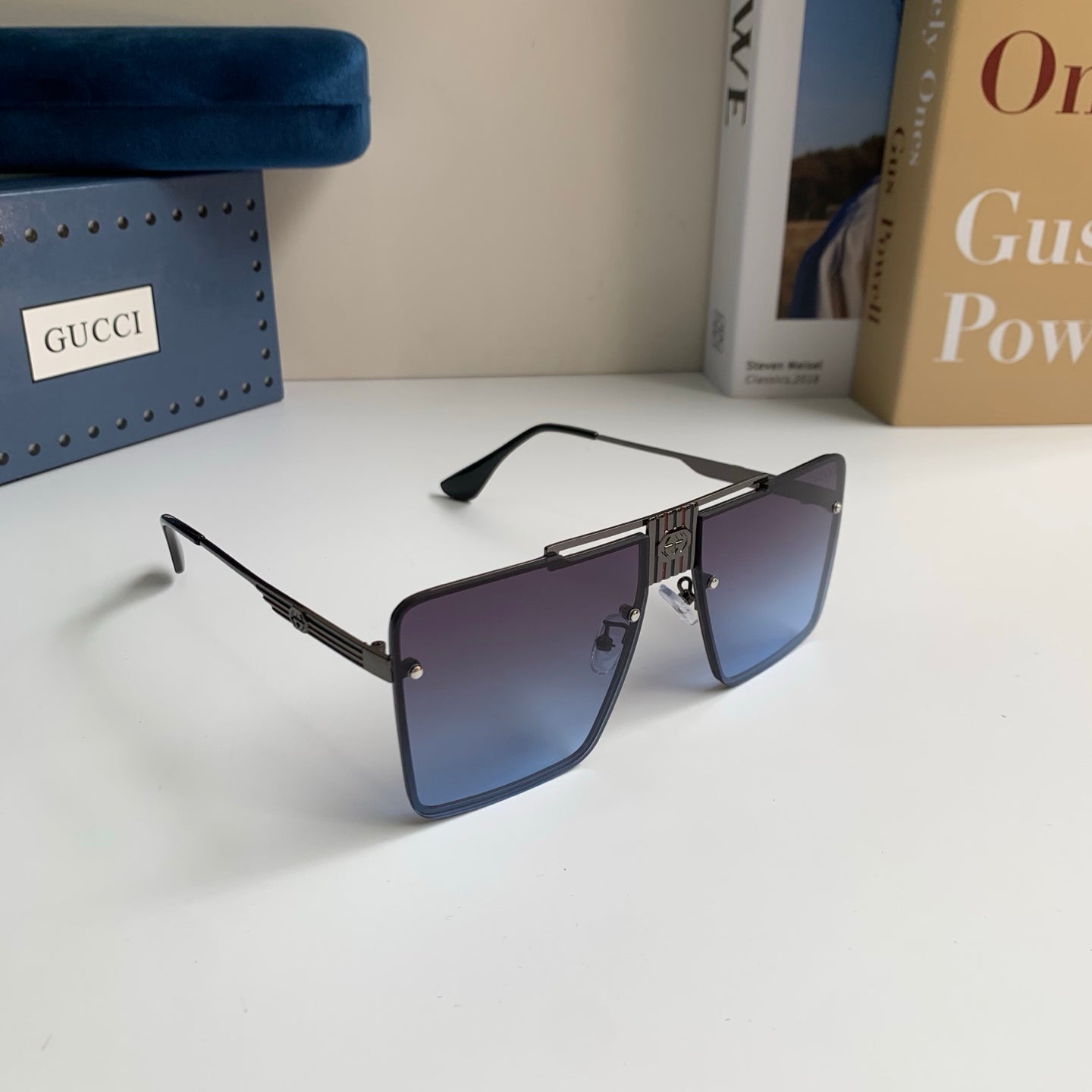 Gucci Polarized Square Silver Lens Sunglasses for Men & Women - 486311