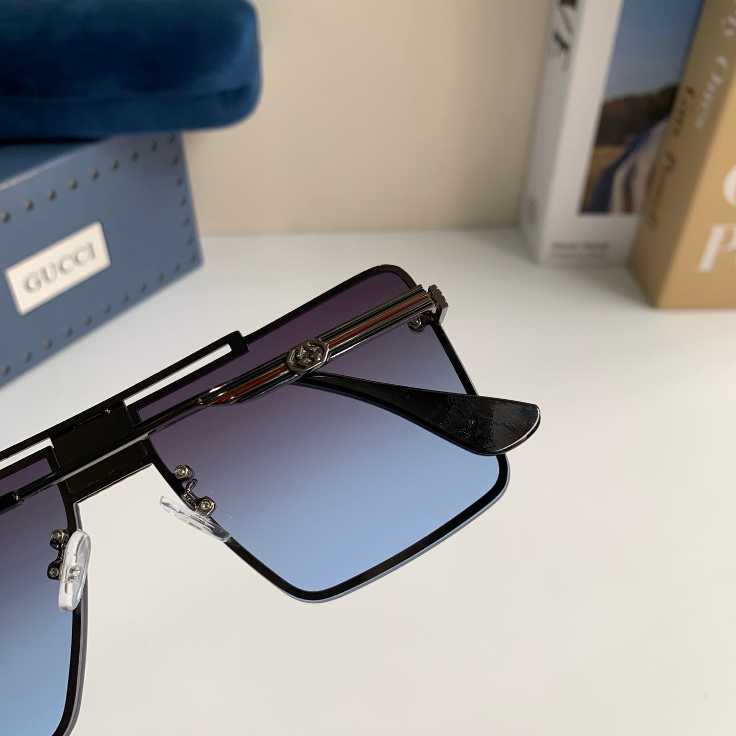 Gucci Polarized Square Silver Lens Sunglasses for Men & Women - 486311 - detail image 6