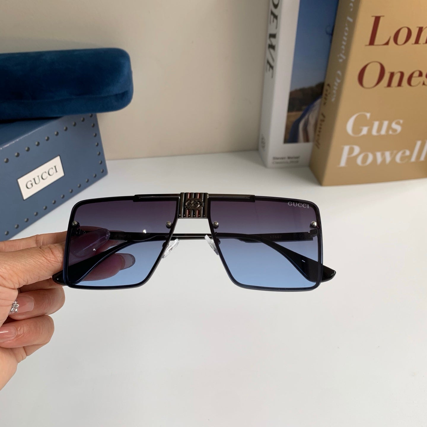 Gucci Polarized Square Silver Lens Sunglasses for Men & Women - 486311 - detail image 3