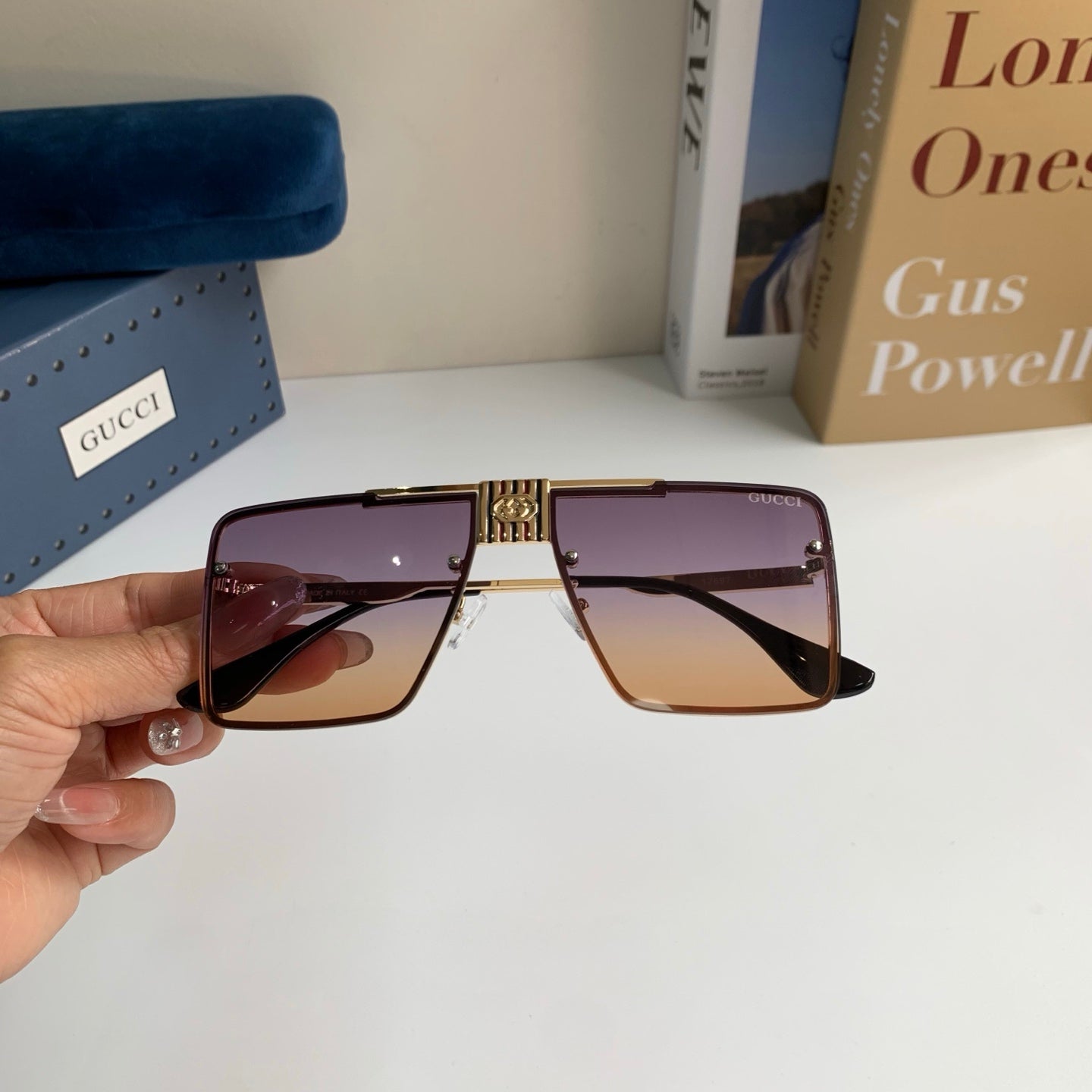 Gucci Polarized Square Silver Lens Sunglasses for Men & Women - 486313 - detail image 4