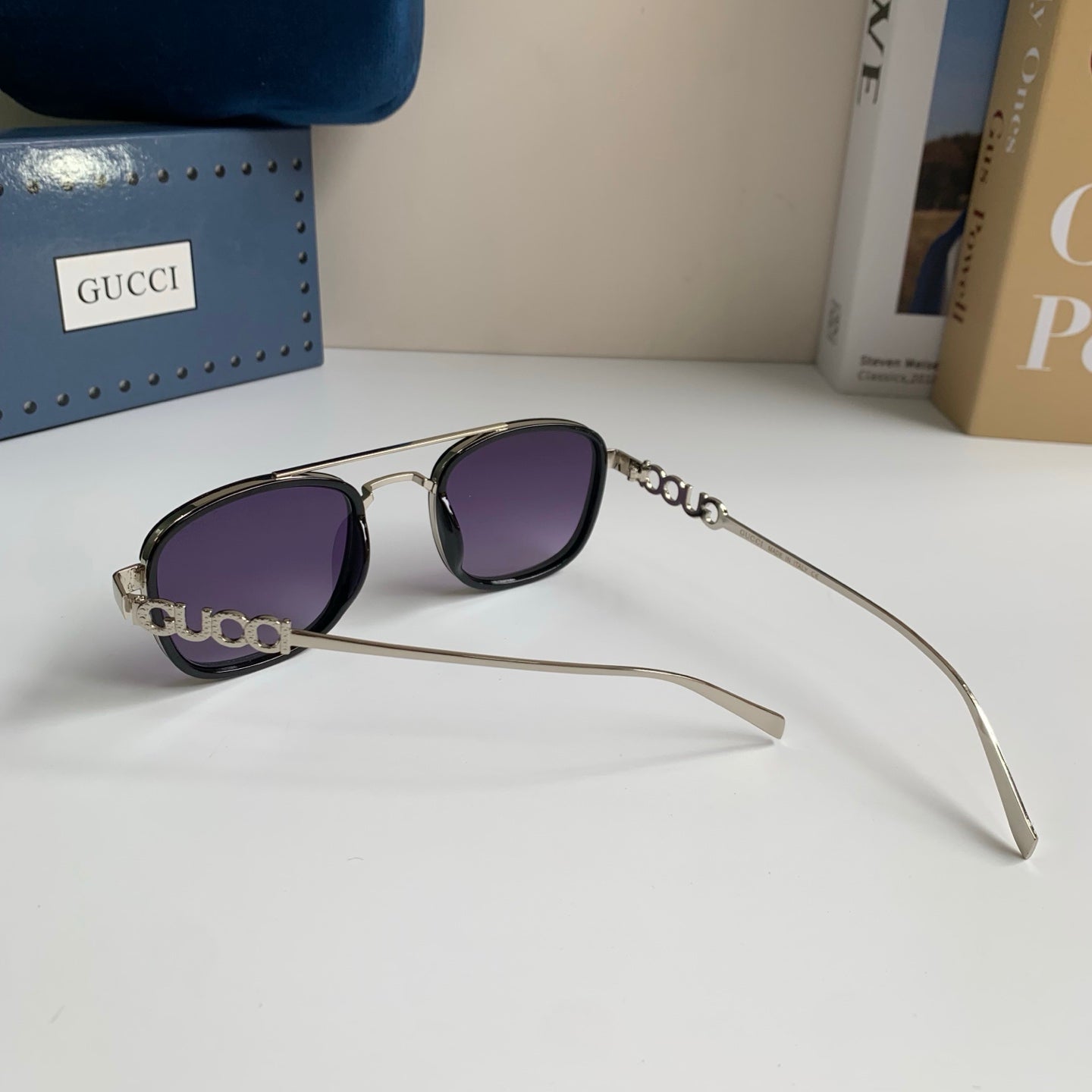 Gucci Metal Square Silver Lens Sunglasses for Men & Women - 431316 - detail image 7