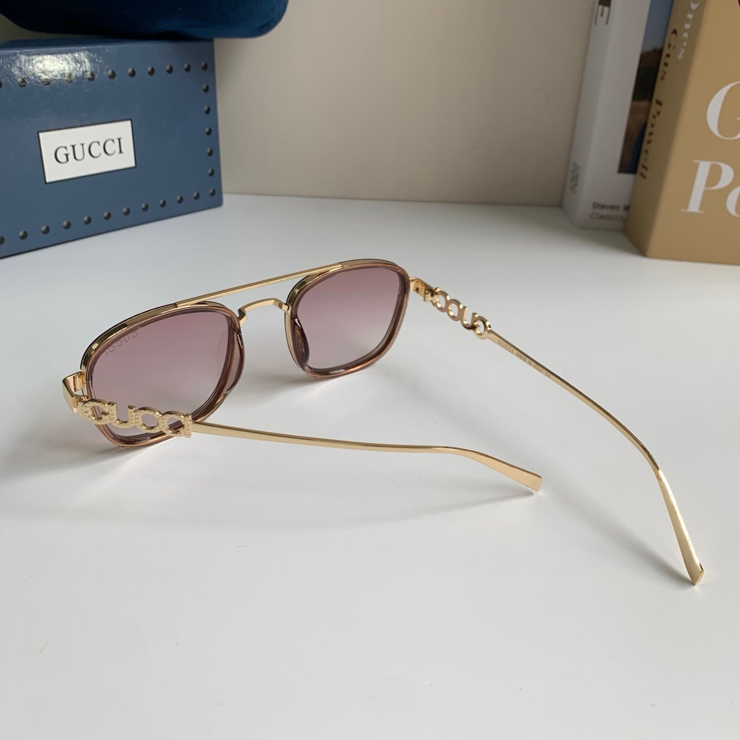 Gucci Metal Square Silver Lens Sunglasses for Men & Women - 431317 - detail image 9