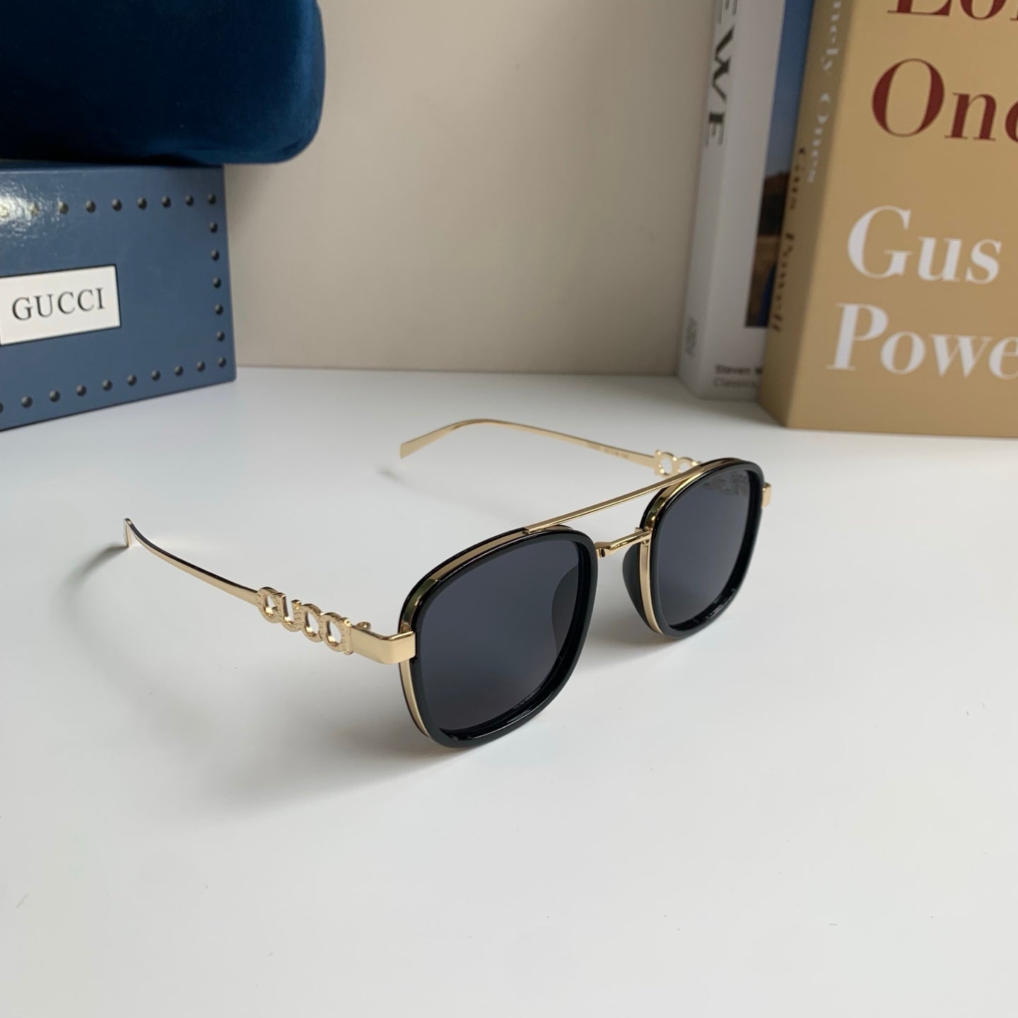 Gucci Metal Square Silver Lens Sunglasses for Men & Women - 431318
