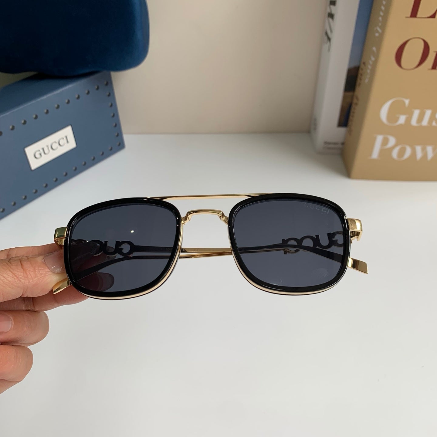 Gucci Metal Square Silver Lens Sunglasses for Men & Women - 431318 - detail image 4