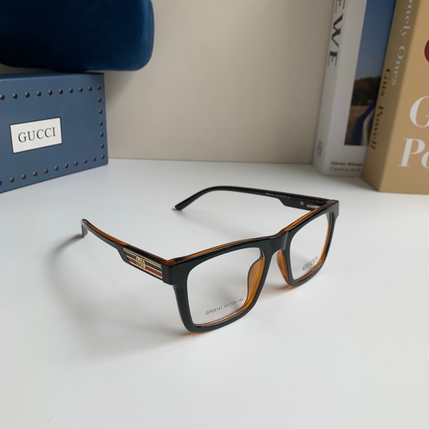 Gucci Blue-Light Square Silver Lens Sunglasses for Men & Women - 448758