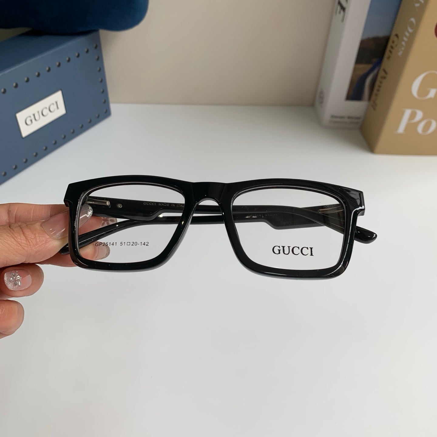 Gucci Blue-Light Square Silver Lens Sunglasses for Men & Women - detail image 4