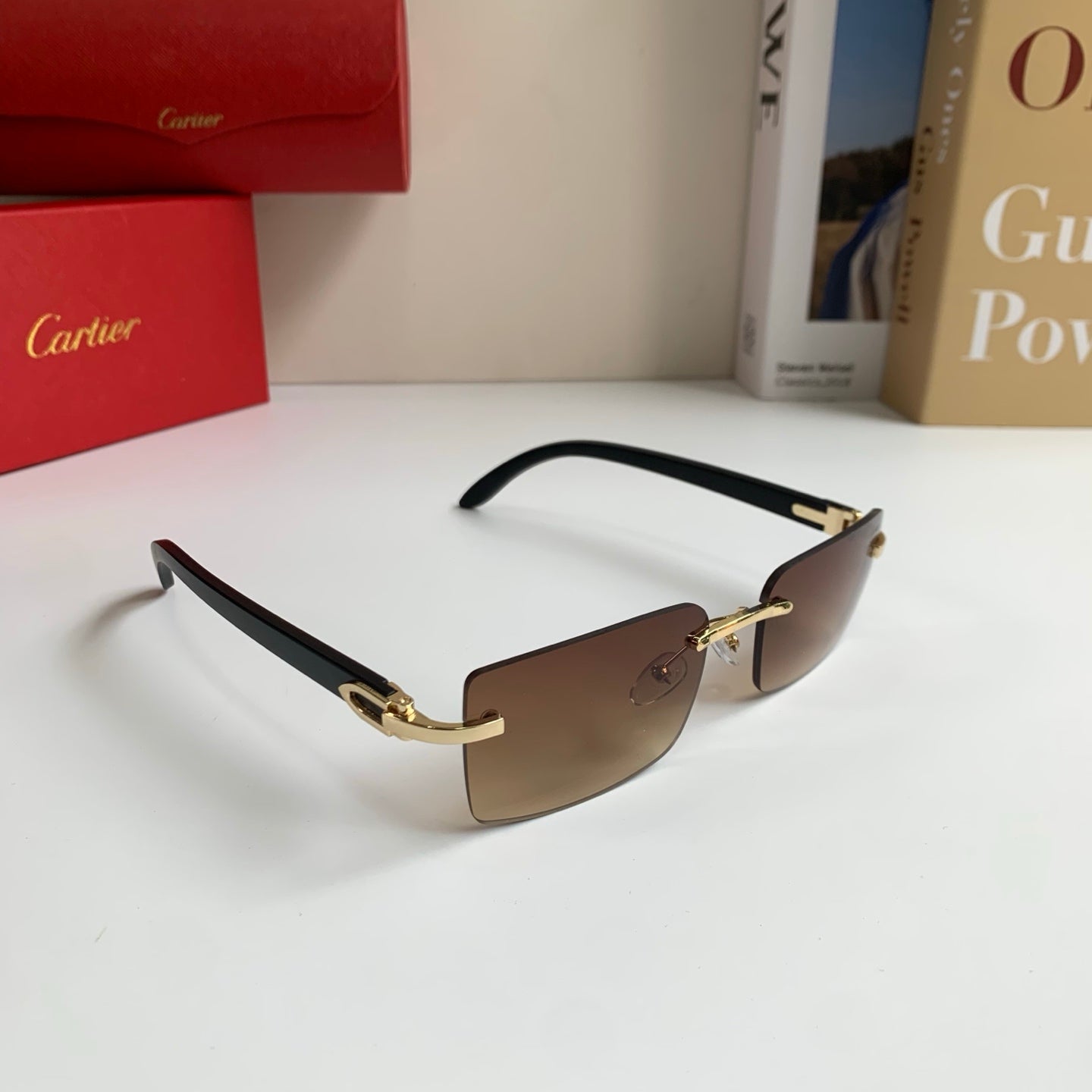 Cartier Fashion Brown Lens Sunglasses for Men & Women - 493649