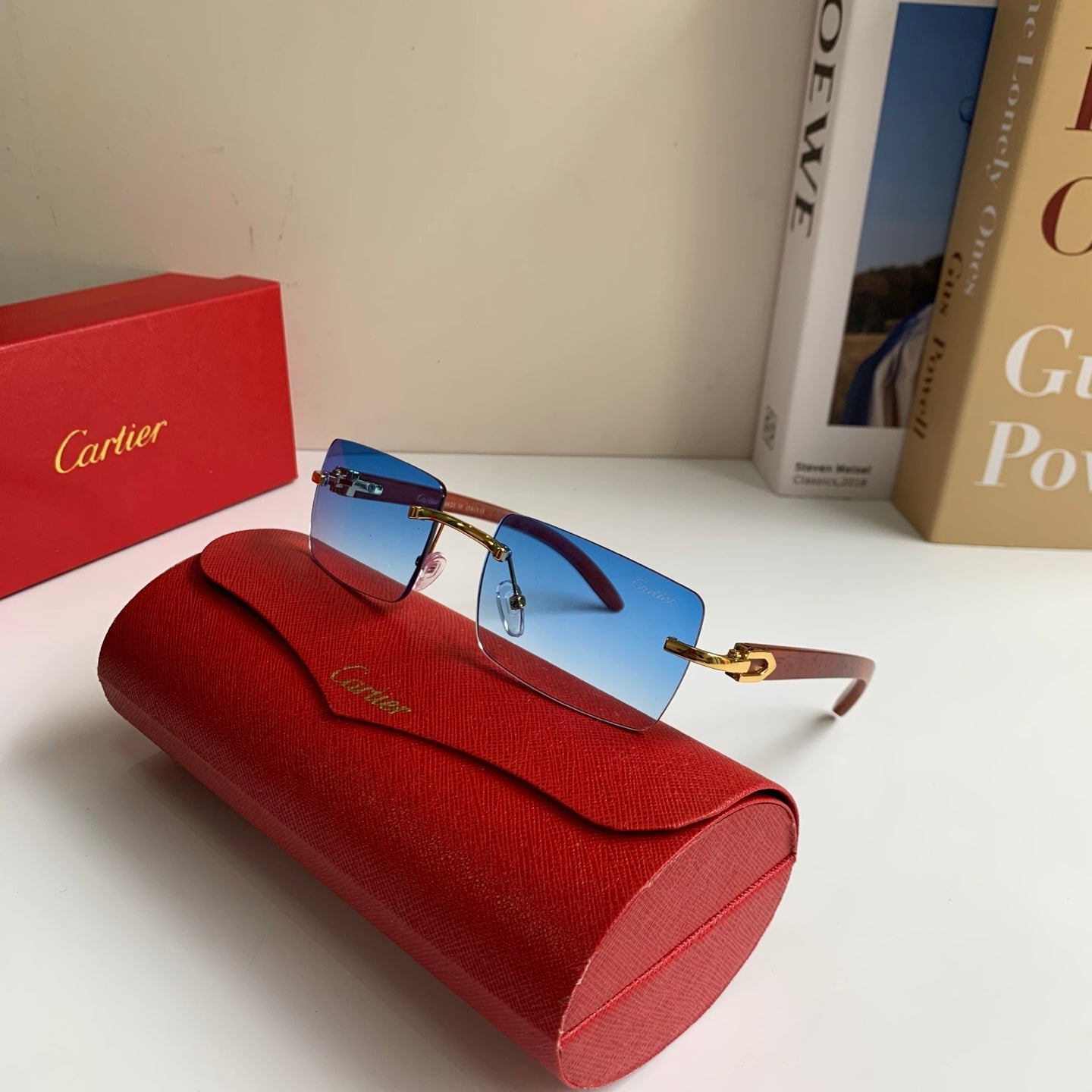 Cartier Fashion Blue Lens Sunglasses for Men & Women - 493651 - detail image 5